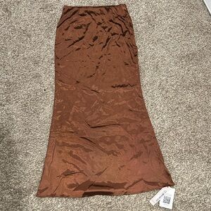 MICAS - Mocha brown long maxi skirt - SMALL